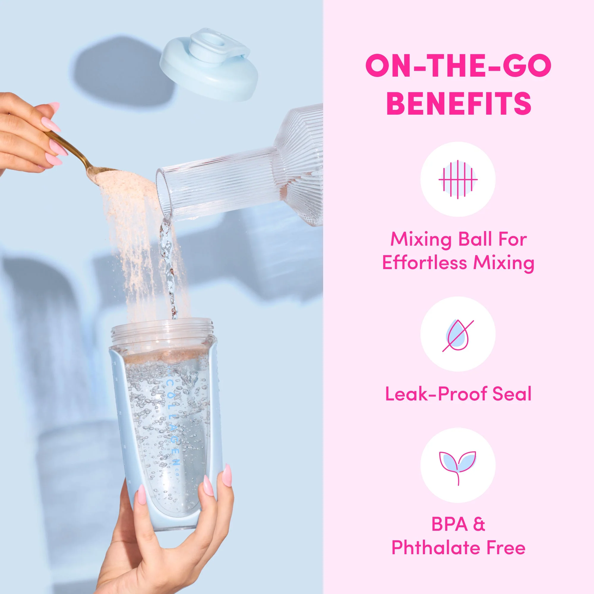 Pink Collagen Protein Shaker - 600ml - Image 4